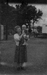 With my Grandmother at Shire Newton Farm